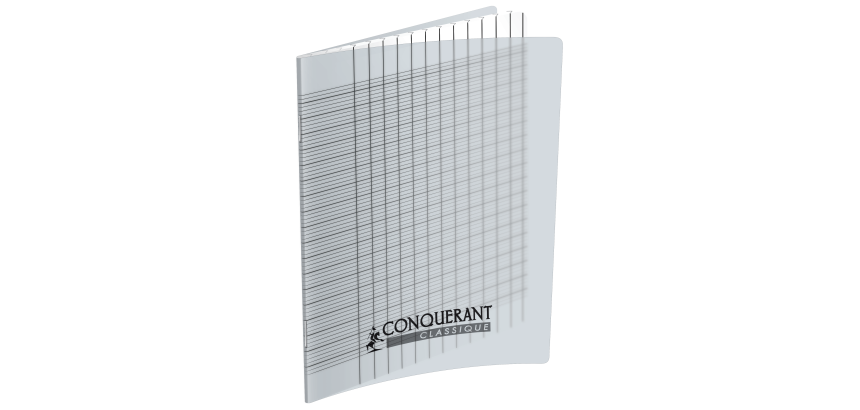 Cahier Deficients Visuels Conquerant Agrafe 170X220 96P 90G Seyes 2,5Mm Polypro Incolore