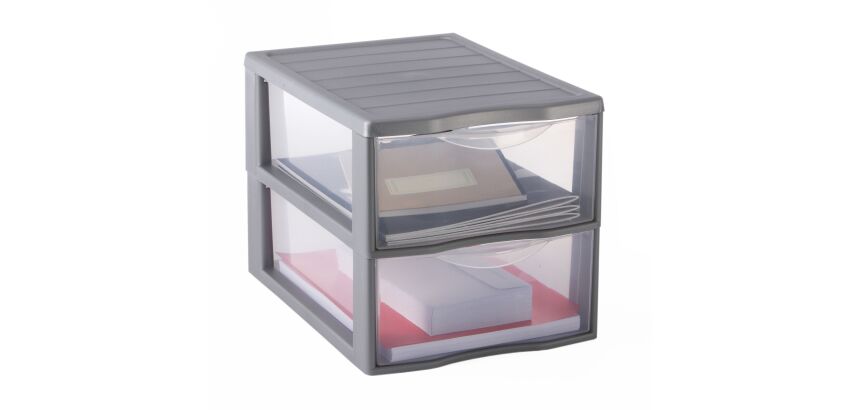 Module de classement Fast Sundis 2 tiroirs gris