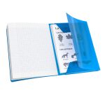 Cahier a rabat Conquerant classique agrafe 240x320 48p 90g seyes polypro bleu