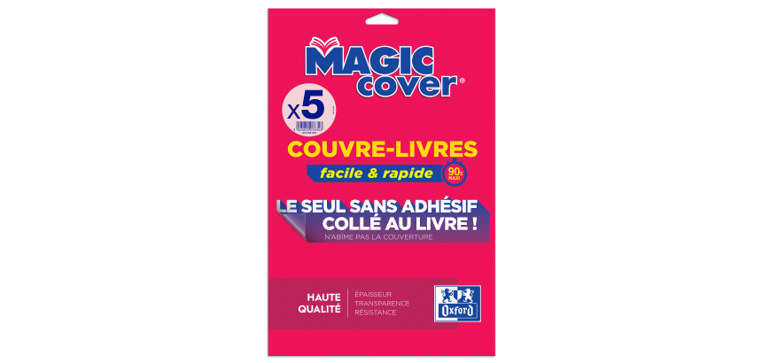 5 feuilles c-livres Oxford magic cover pour a4 pp75 lisse incolore