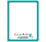 Cahier ardoise Conquerant classique agrafe 170x220 48p 90g seyes aqua