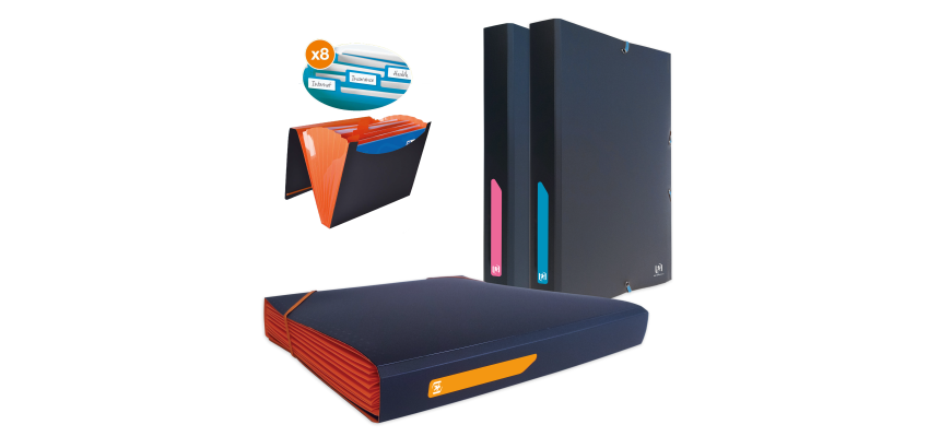 Trieur a soufflet Oxford for student a4 8positions polypro opaque assorti