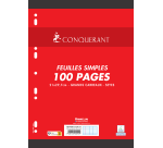 Feuilles simples Conquerant 7 perforees 210x297 film 100p 90g seyes