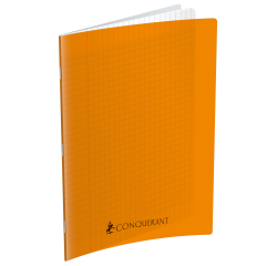 Cahier Conquerant 7 agrafe 210x297 192p 70g seyes polypro orange