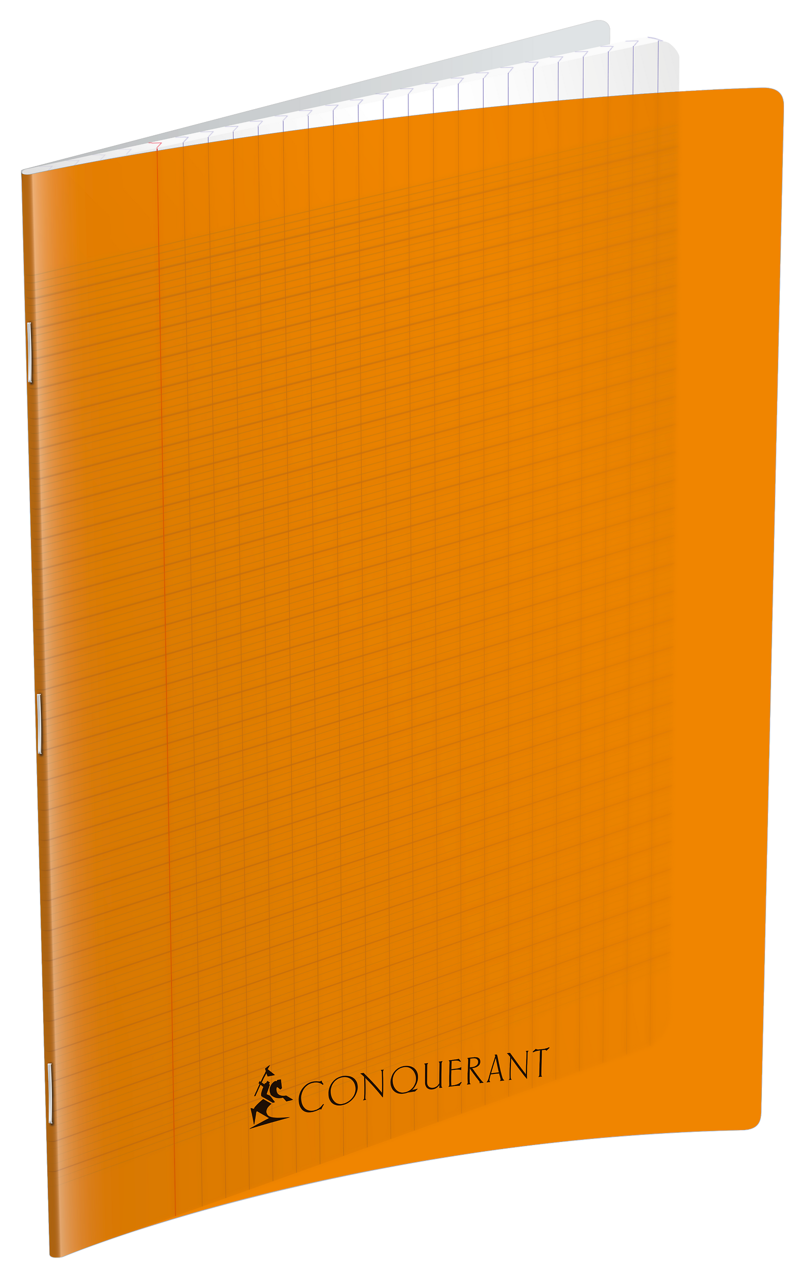 Cahier Conquerant 7 agrafe 210x297 192p 70g seyes polypro orange