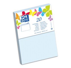 Paquet d'enveloppes Oxford 114x162 x20 bleu ciel auto adhesive bleu ciel