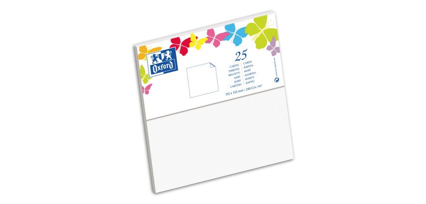 Carte de visite Oxford 155x155 x25 blanc