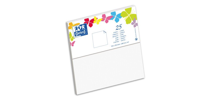 Carte de visite Oxford 155x155 x25 blanc