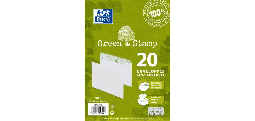Paquet D'EnveloPPes Oxford 162X229 X20 Auto Adhesive Recycle