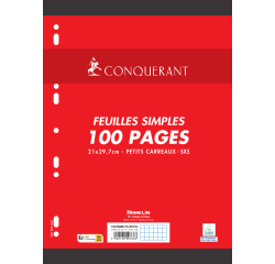 Feuilles simples Conquerant 7 perforees 210x297 film 100p 80g q5/5