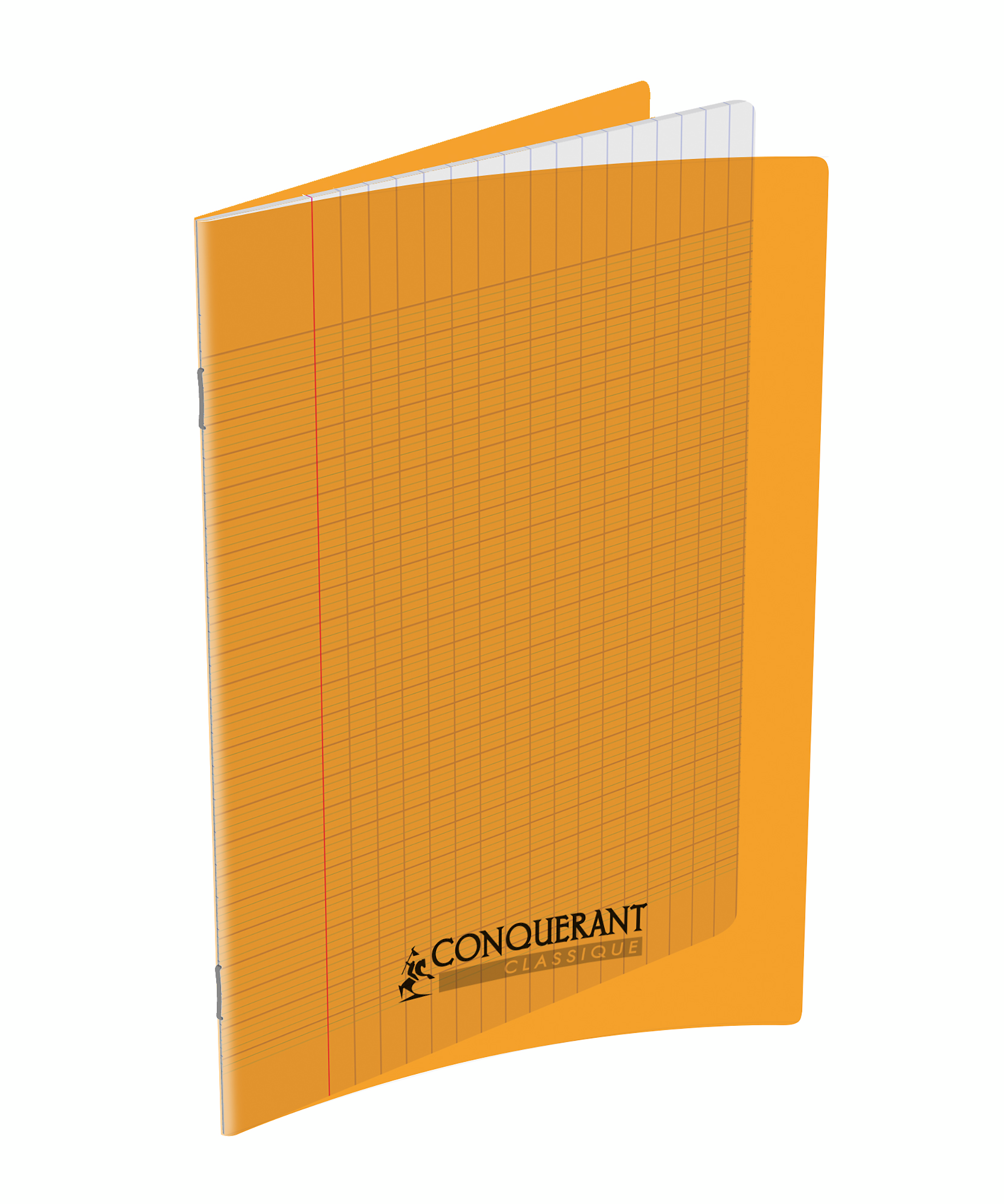 Cahier Conquerant classique agrafe 170x220 60p 90g seyes polypro orange