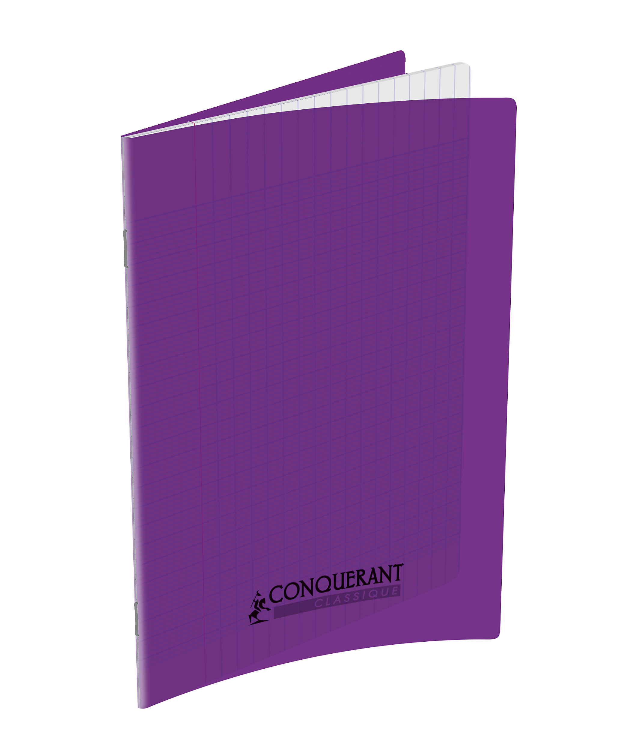 Cahier Conquerant classique agrafe 170x220 60p 90g seyes polypro violet