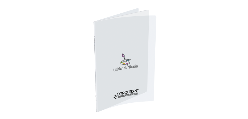 Cahier Conquerant Classique Agrafe 170X220 32P 90G Uni Dessin Polypro Incolore