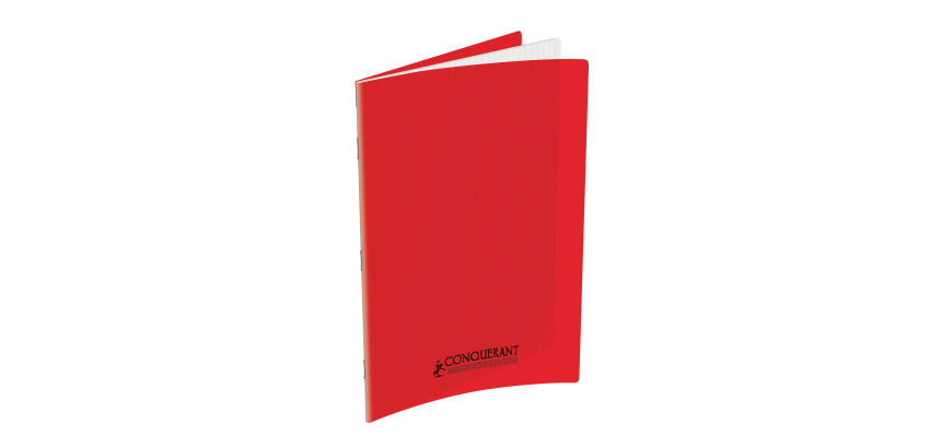 Cahier Conquerant classique agrafe 210x297 48p 90g seyes polypro rouge
