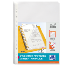 lot de 10 Pochettes perforées  A4 ouverture laterale polypro lisse 7/100ème  incolore