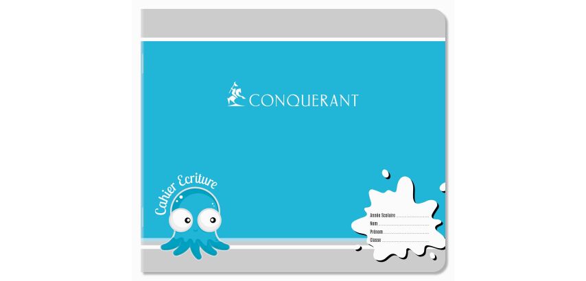 Cahier Conquerant 7 Agrafe Paysage 170X147 24P 70G Double Ligne 5/10 Assorti