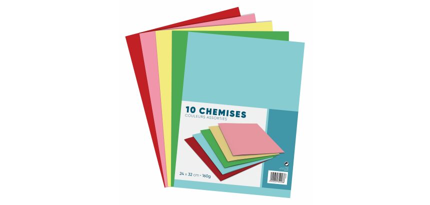 Chemise Noname 240x320 x10 160g assorti couleurs vives