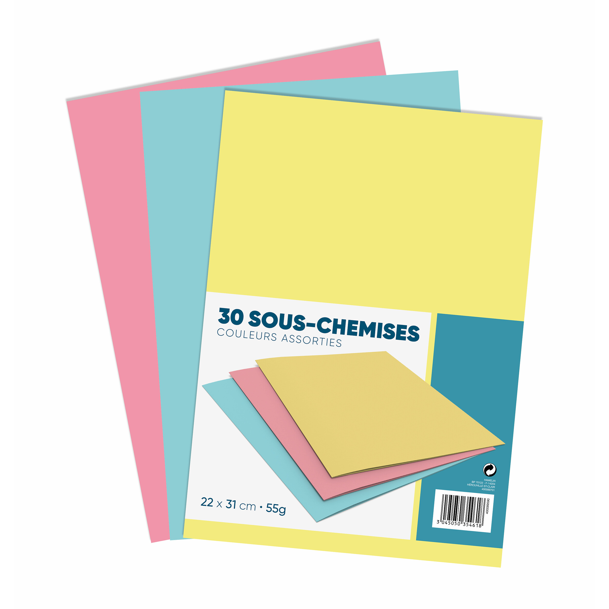 Sous chemise Noname 220x310 x30 55g assorties pastel