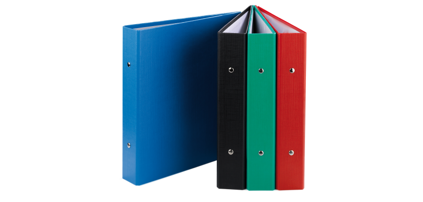 Classeur no name 17x22 dos 40mm 2 ann.ronds pvc assorti