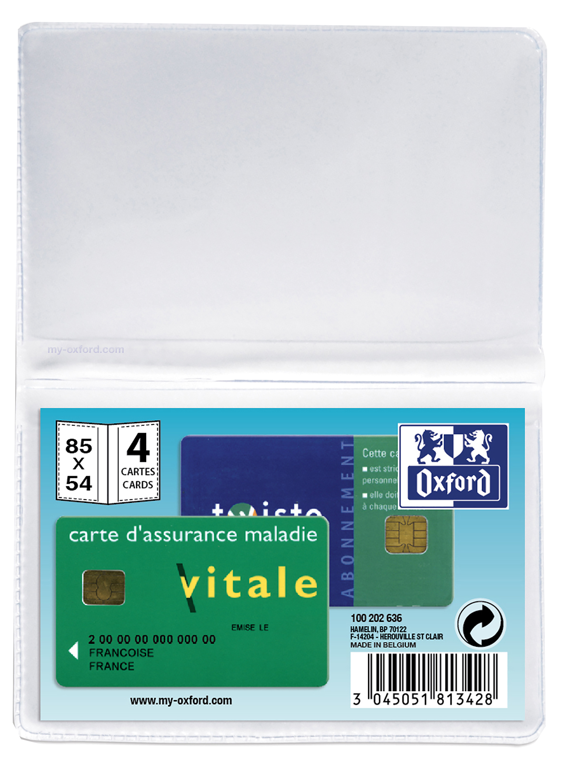 Etui 4 cartes  8,5x5,4 pvc 20/100ème incolore