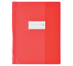 Protege-cah Oxford strong line 17x22 sans marque page pvc150 translucide rouge