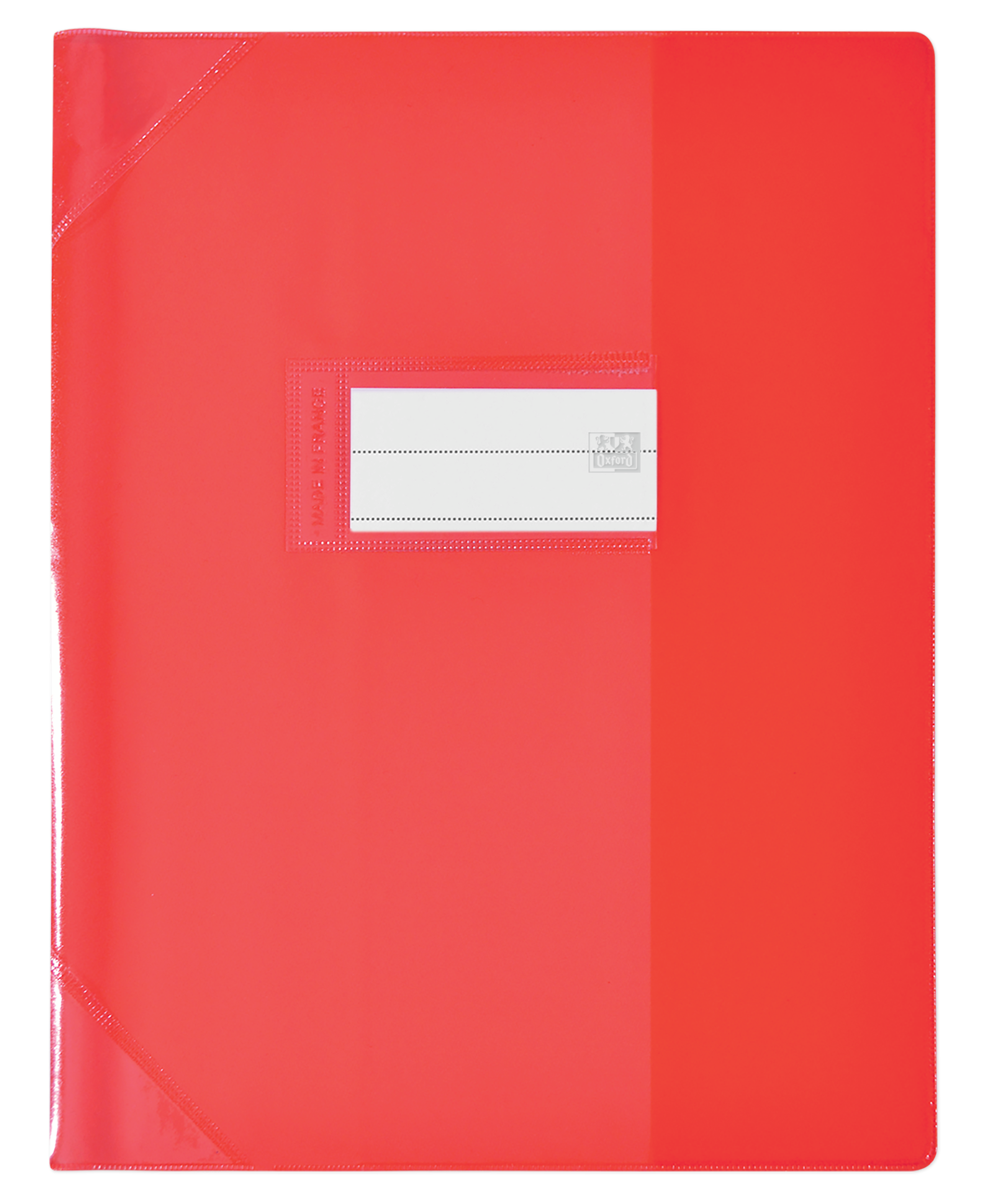 Protege-cah Oxford strong line 17x22 sans marque page pvc150 translucide rouge