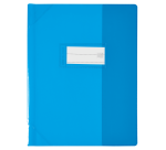 Protege-cah Oxford strong line 17x22 sans marque page pvc150 translucide bleu