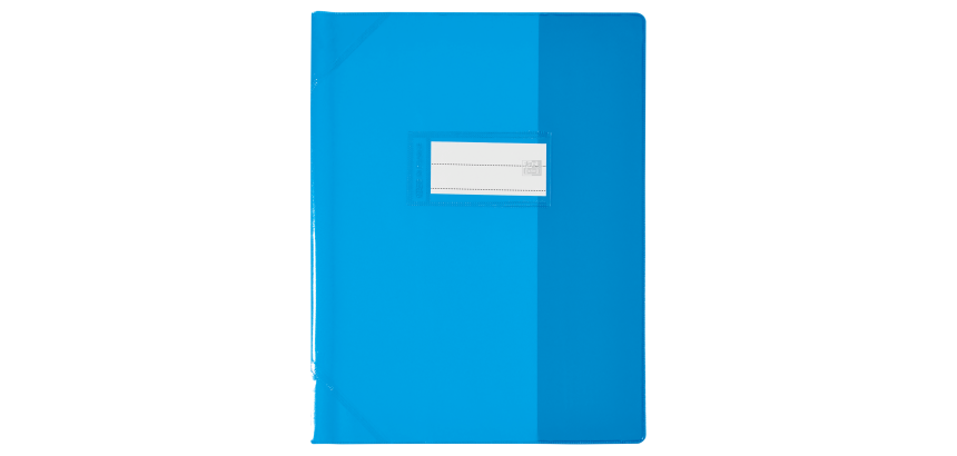 Protege-cah Oxford strong line 17x22 sans marque page pvc150 translucide bleu