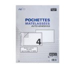 Paquet De 4 Pochettes 230X340 Kraft Blanc Auto Adhesive Matelassées