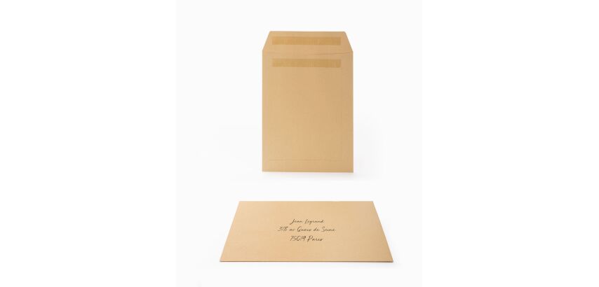 Pochette Sans Marque 162X229 90G Kraft Blond Autocollante