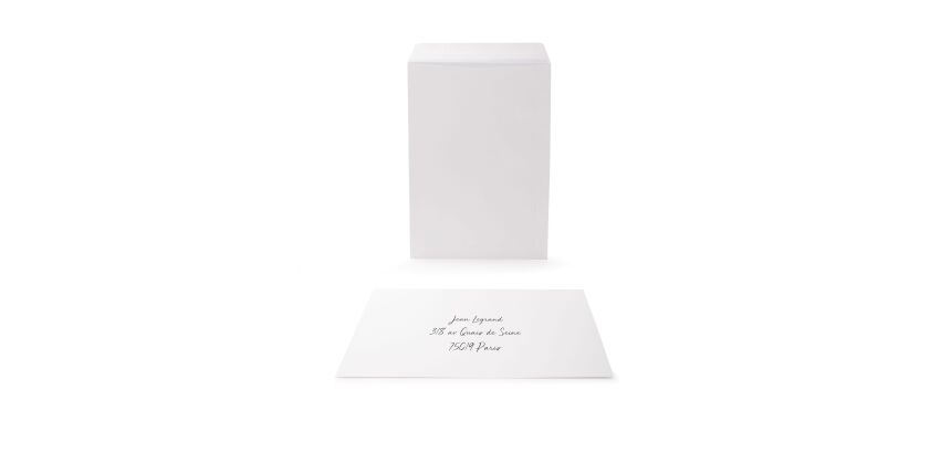 Pochette sans marque 229x324 90g kraft blanc auto adhesive