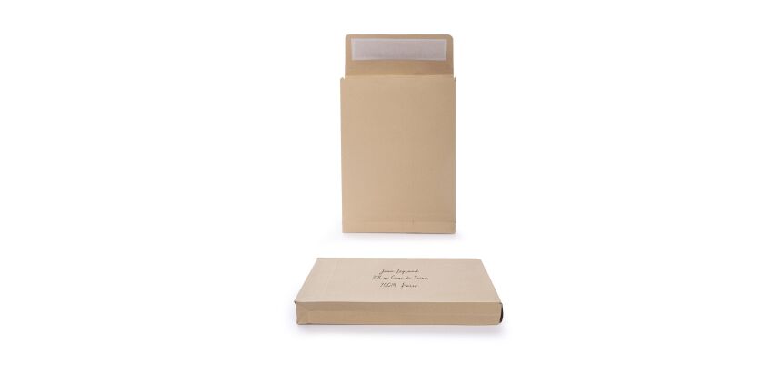 Oxford - Pochette à soufflet 3 cm kraft blond 162 x 229 mm 120 g sans fenêtre - Paquet de 10