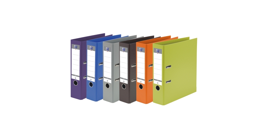 Classeur A Levier Oxford Smart A4 Dos 80Mm 2 Anneaux PP/PP Assorti