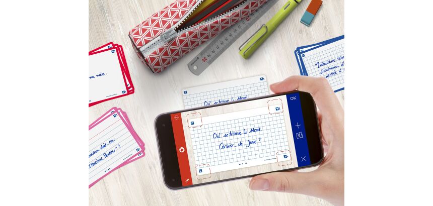 Fiches Bristol flash 2.0 Oxford 75x125mm 32 fiches s/film quadrillé 5/5 cadre blanc