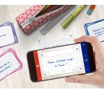 Fiches Bristol flash 2.0 Oxford 75x125mm 32 fiches s/film ligné 7mm cadre blanc