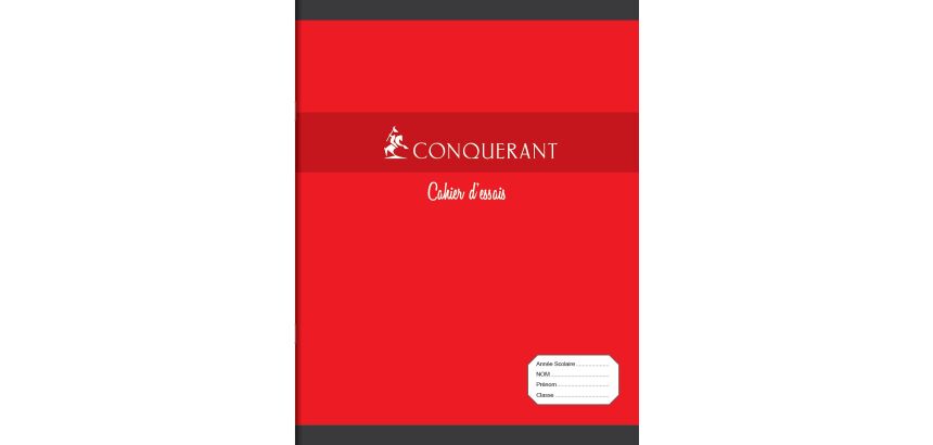 Cahier Conquerant 7 agrafe 170x220 48p 60g seyes assorti