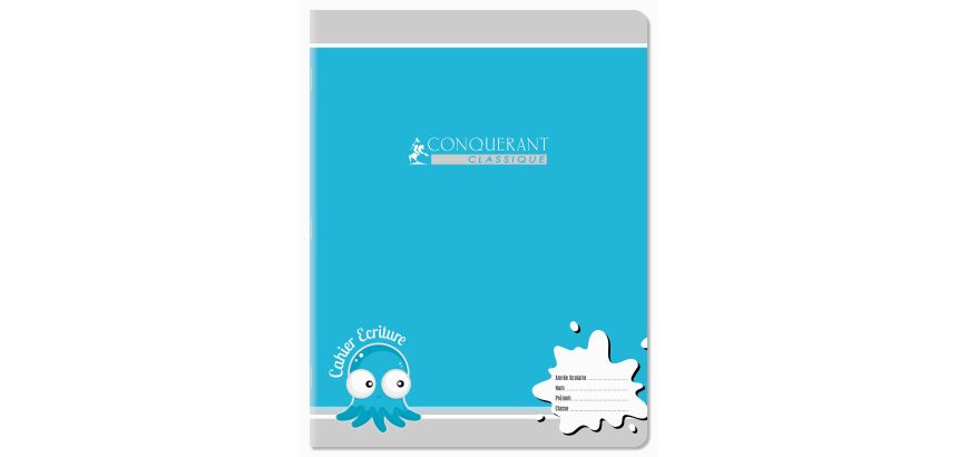 Cahier Conquerant Classique Agrafe 170X220 32P 90G Seyes 3Mm Assorti