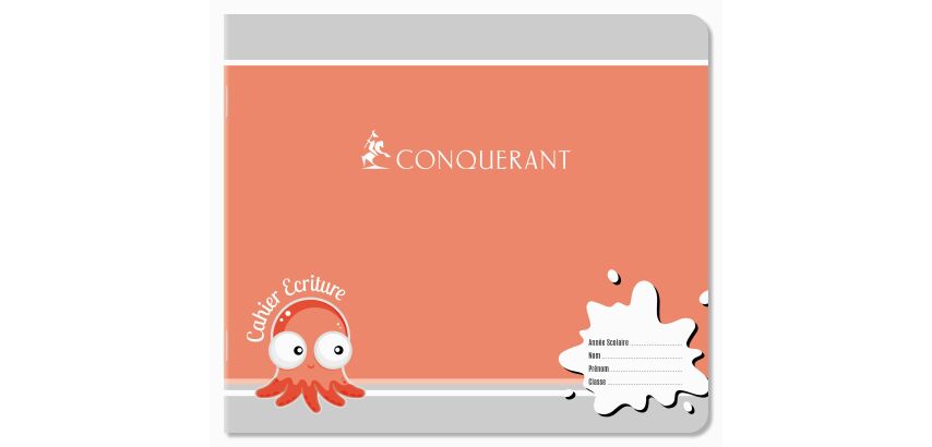 Cahier Conquerant 7 Agrafe Paysage 170X147 24P 70G Double Ligne 3/10 Assorti