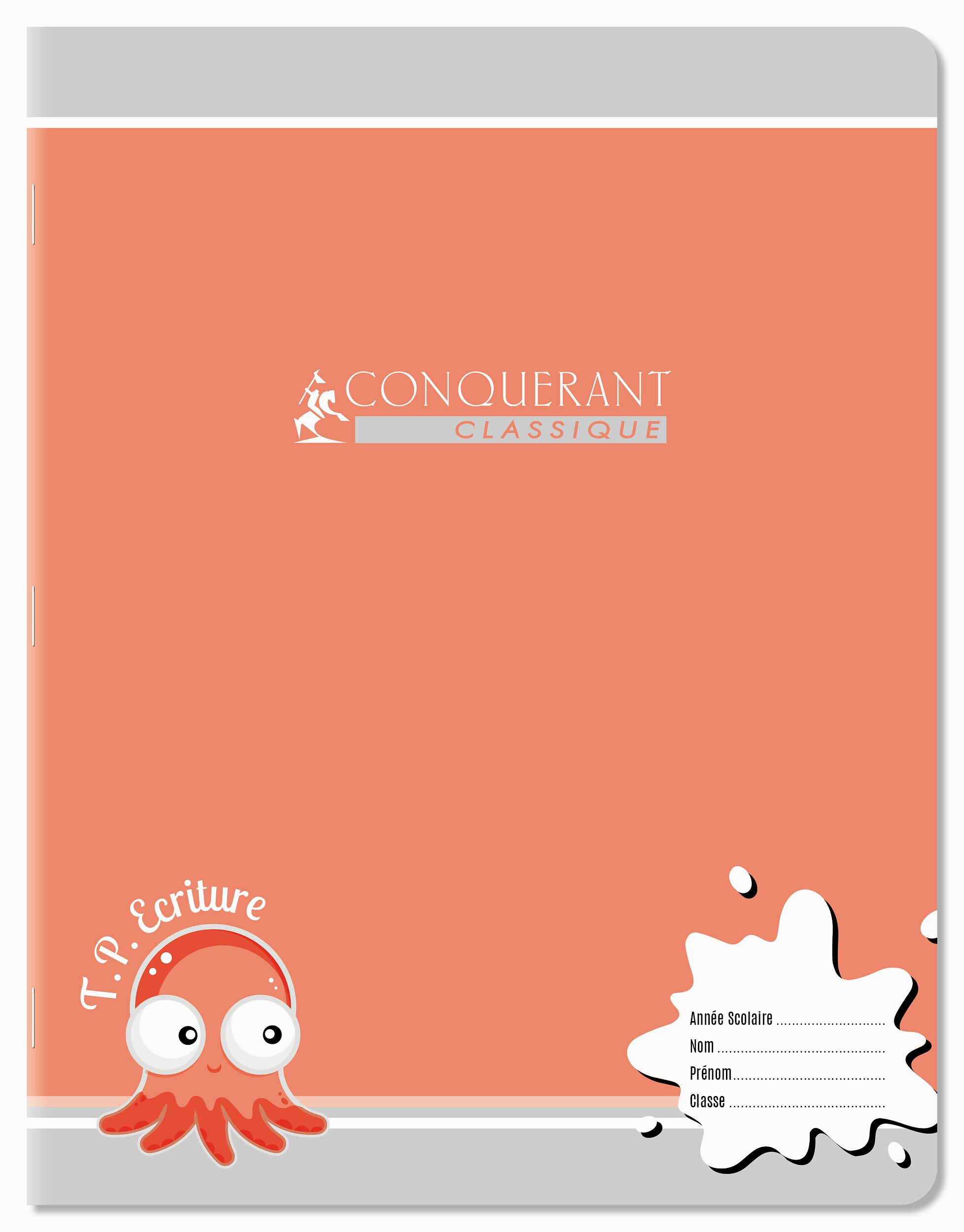 Cahier de tp Conquerant classique 170x220 agrafe 32p uni/ligne 18mm 90g assorti