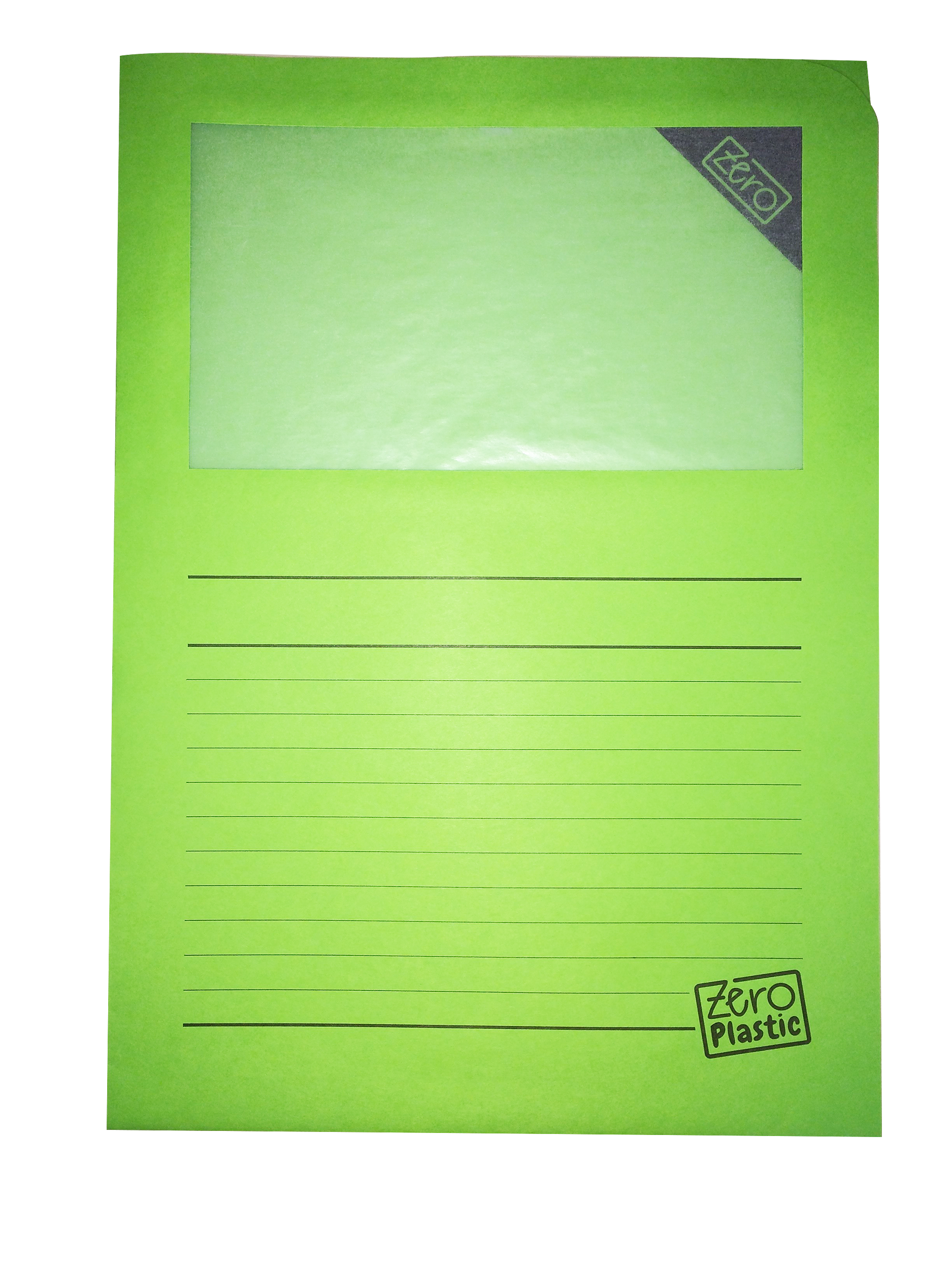 Lot 50 pochettes coin a fenetre Elco zero plasic 100% papier recyclable 22x31 120g assorti