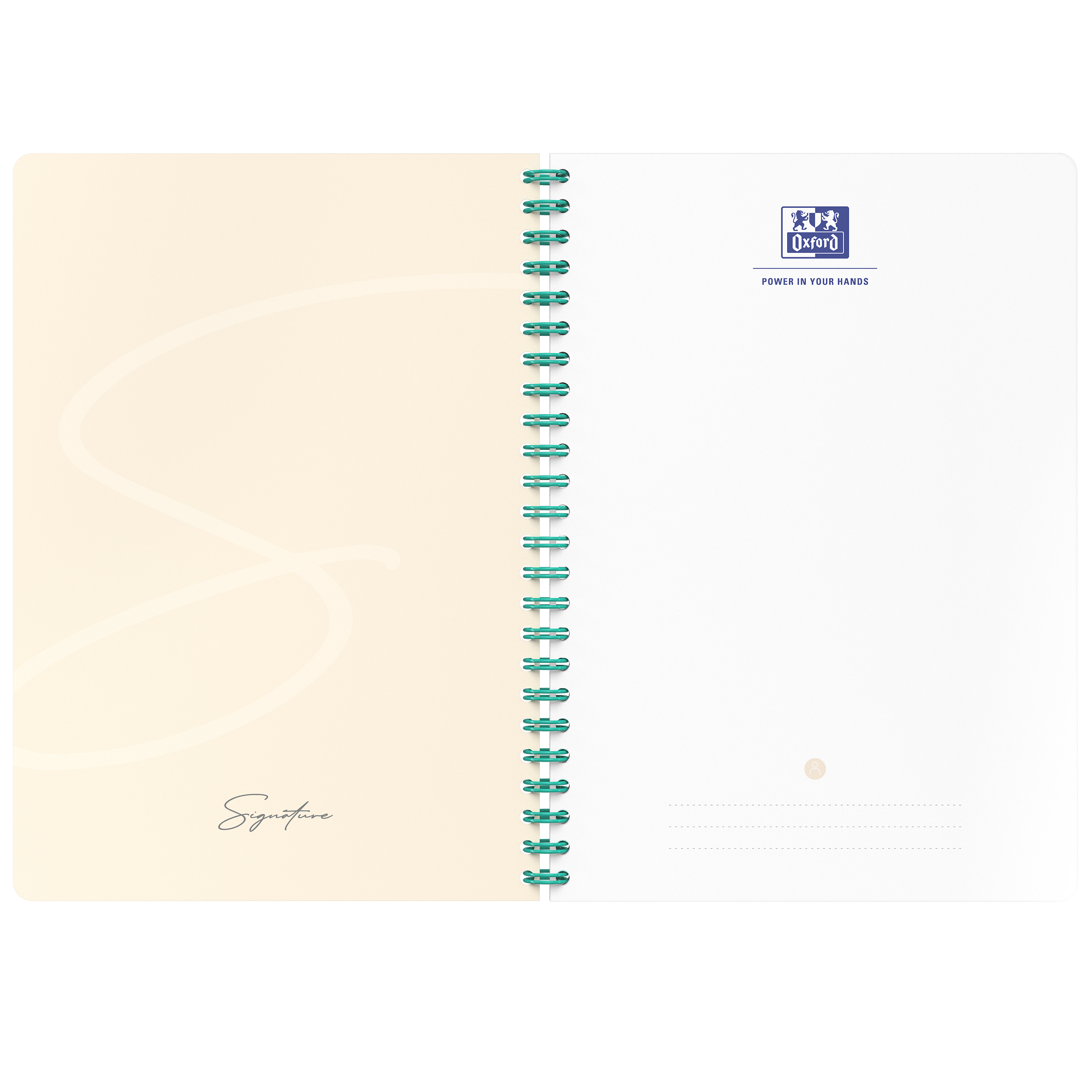 Cahier Oxford signature integrale 148x210 160pages ligné 7mm turquoise