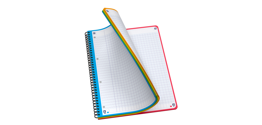 Cahier Oxford Color System Integrale 222x298 180P Optik P. 5 Couleurs Seyes Polypro Assorti