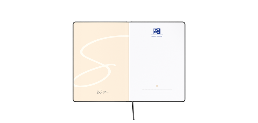 Carnet broché Oxford Signature 14,8 x 21 cm ligné 6 mm 160 pages