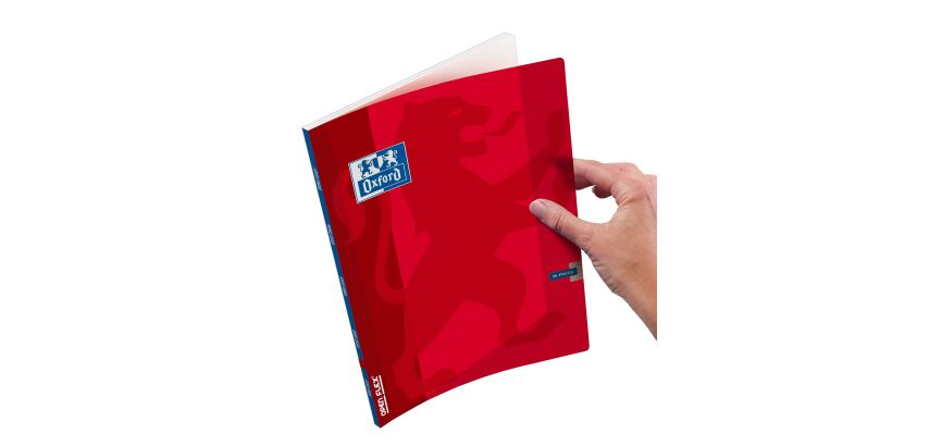 Cahier Oxford Openflex Agrafe 170X220 96P Optik P. Seyes Polypro Rouge