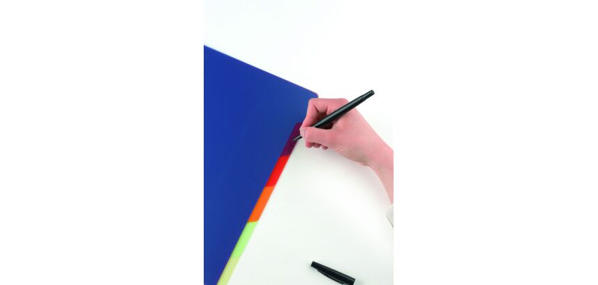 Intercalaires neutres a4+ 6 positions polypro opaque 3/10  assorti