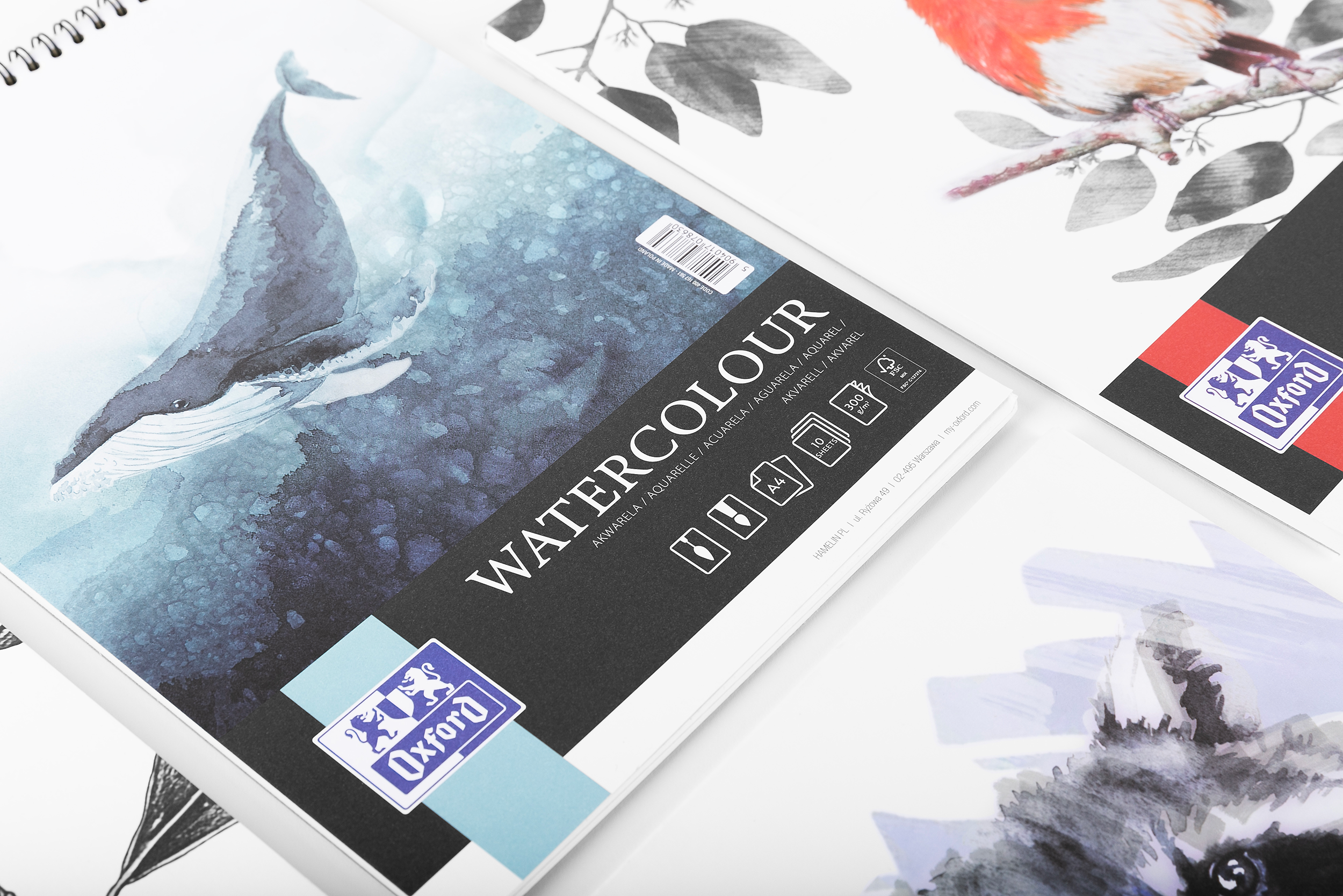 Bloc watercolour Oxford art 210x297 reliure integrale 10 feuilles 300g