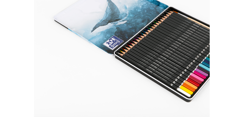Boite Metal Oxford Art 24 Crayons Aquarelle + 1 Pinceau