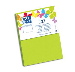 Paquet D'EnveloPPes Oxford 114X162 X20 Vert Anis Adhesives verts anis