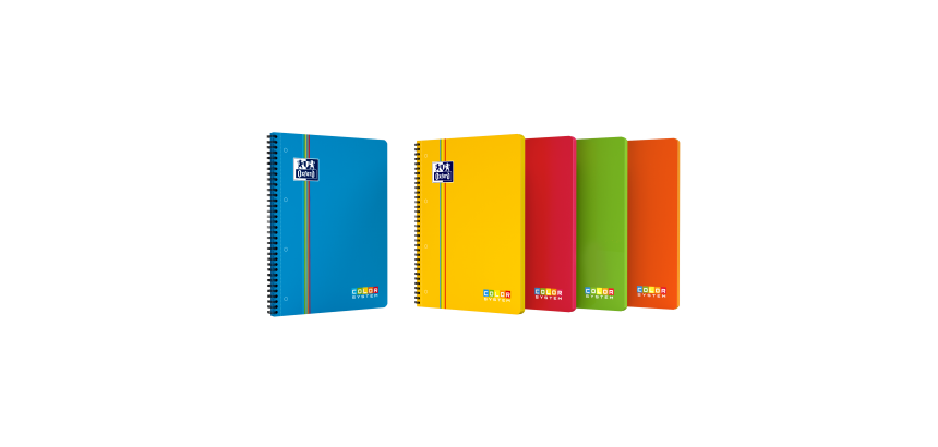 Cahier Oxford Color System Integrale 222x298 180P Optik P. 5 Couleurs Seyes Polypro Assorti