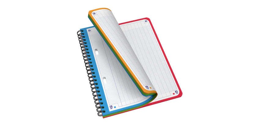 Cahier spirale Oxford color system integrale 17,5 x 21 cm - grand carreaux - 180 pages